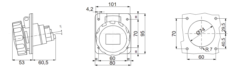 item-images-PRIKLJUČNICA UGRADBENA  32A 3P+N+E 400V IP67 CRVENA GW62243H-