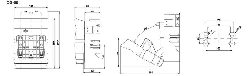 item-images-OSIGURAČ RASTAVNA SKLOPKA OS-00     160A AC 690V ŠIRA   0Z2599-