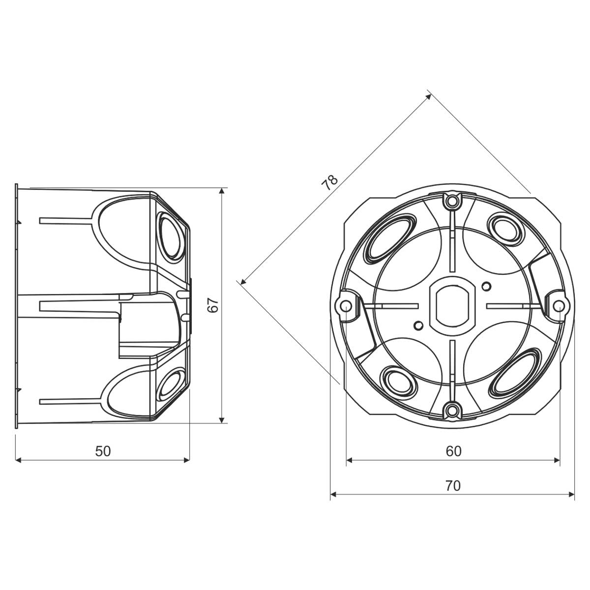 item-images-KUTIJA P/Ž fi 64-50/LD NA ZA ŠUPLJI ZID S KRILCIMA I GUMIRANIM IZVODIMA-
