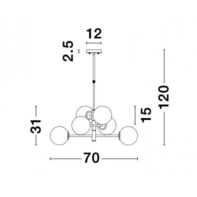 item-images-SVJETILJKA VISILICA   6xE14 NOVA LUCE IMPERO CRNA BIJELO STAKLO  9100361-