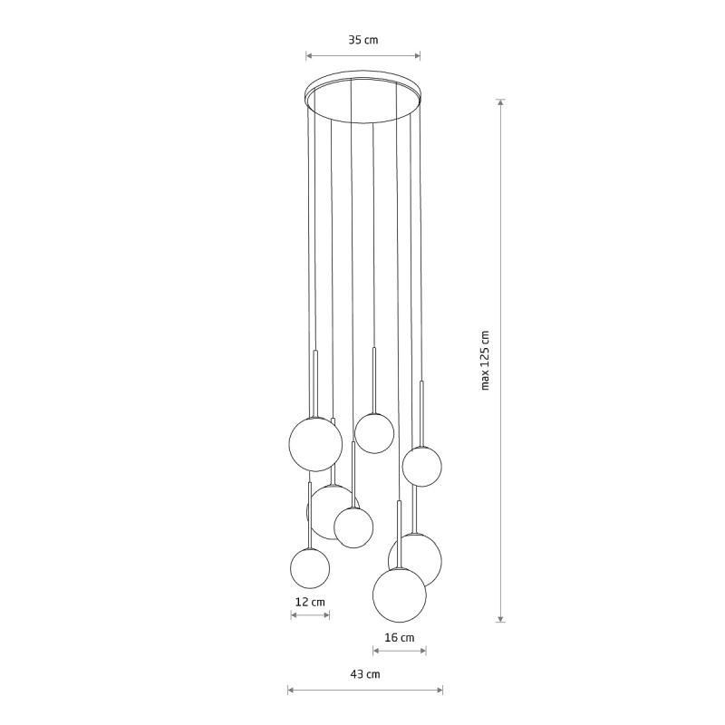 item-images-SVJETILJKA VISILICA   8xG9  NOWODVORSKI KARO VII ZLATNO CRNA  10934-