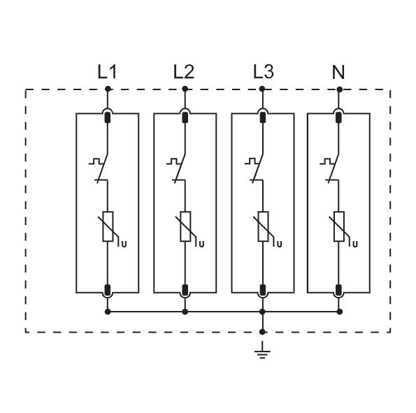 item-images-ODVODNIK PRENAPONA ESPD TIP 1+2/KLASA I+II/B+C 275V AC 3P+NPE S IZMJENJIVIM ULOŠKOM ESPD1+2-12.5-4P-
