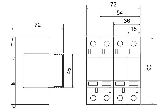 item-images-ODVODNIK PRENAPONA ESPD TIP 1+2/KLASA I+II/B+C 275V AC 3P+NPE S IZMJENJIVIM ULOŠKOM ESPD1+2-12.5-4P-