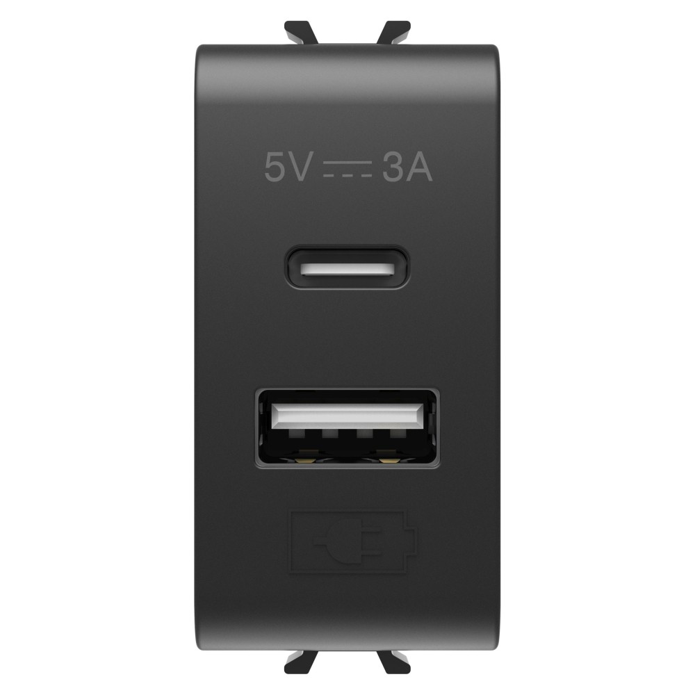 item-image-PRIKLJUČNICA USB 2-STR. 5V 3A TYPE A+C CRNA 1M CHORUS GW12449