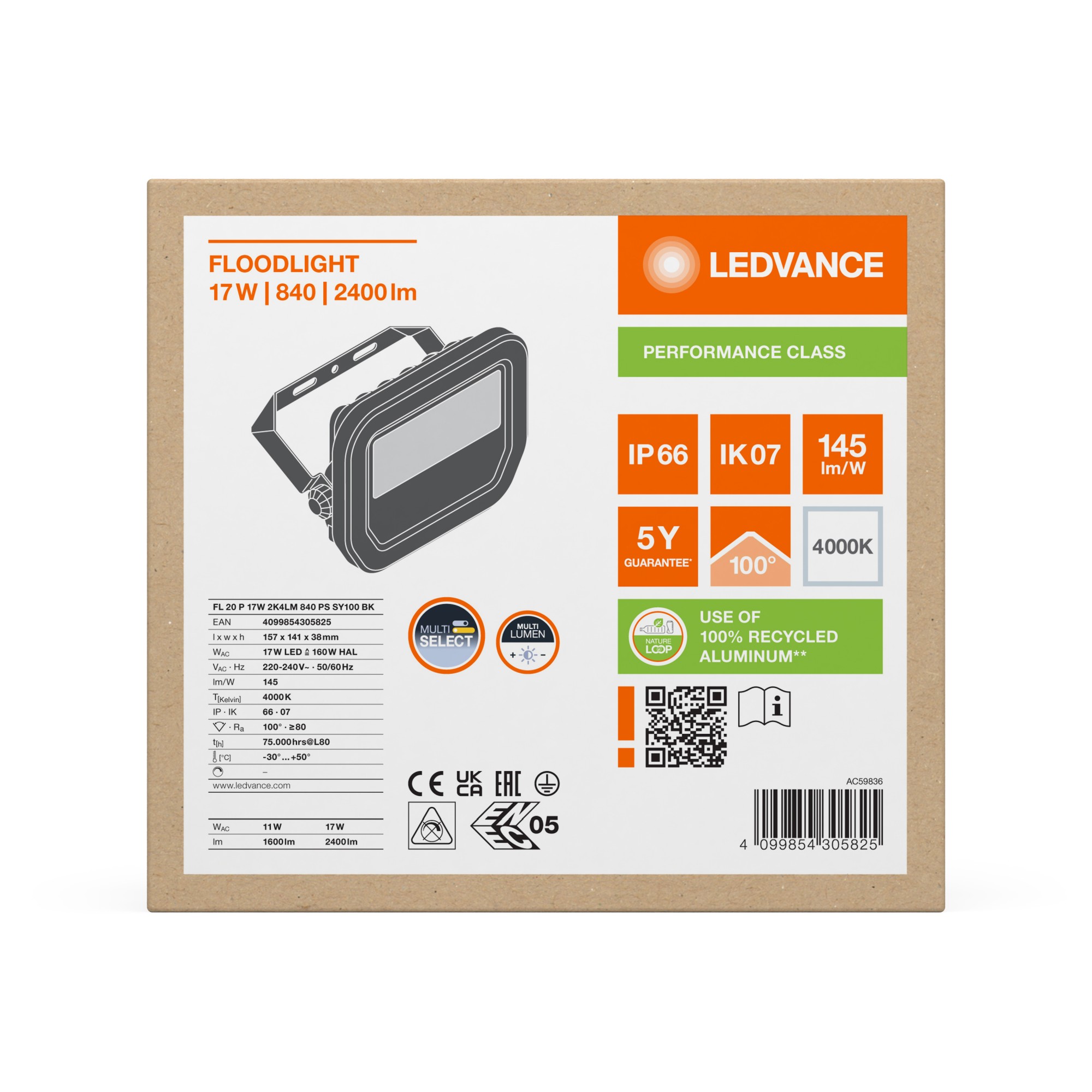 item-images-LED REFLEKTOR   17/11W 4000K LEDVANCE CRNI 4099854305825-